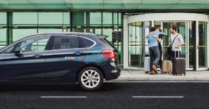 DriveNow parcheggio riservato all’aeroporto di Milano Malpensa. Noleggio