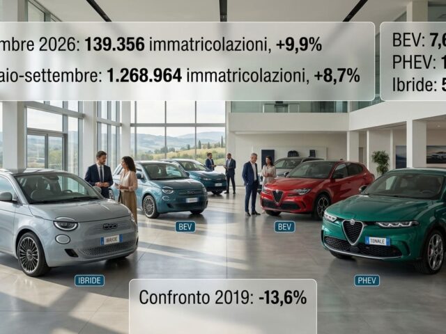 Mercato auto settembre 2026: immatricolazioni in crescita del 9,9% Mercato auto settembre 2026